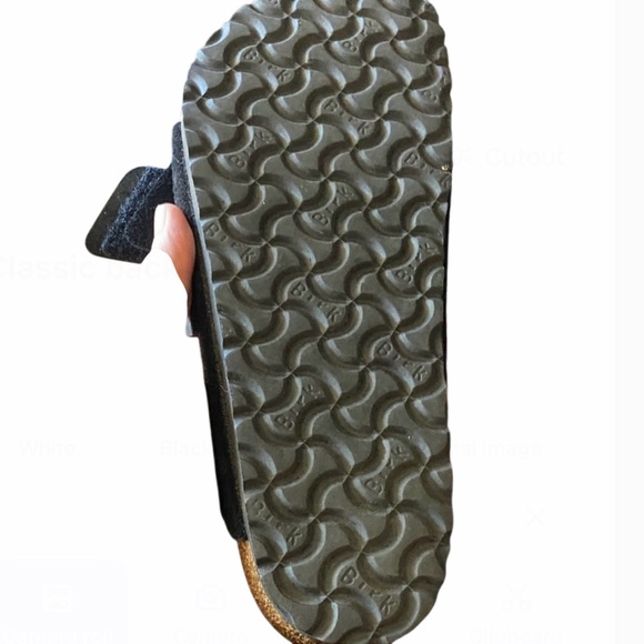 Birkenstock Kyoto Black and Tan Suede Size 40 Velcro Euc Sandals - Picture 3 of 4